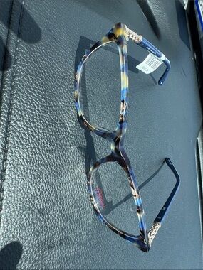 Chelsea Morgan frame Blue Tortie Pattern Round Glasses